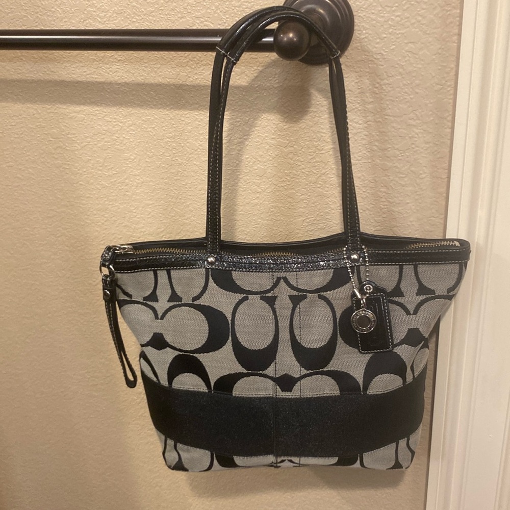 Coach Hampton Leather Monogram Purse